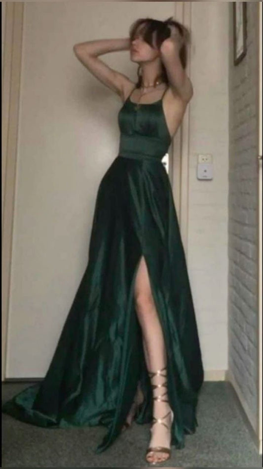 Dark Green Long Prom Dresses Formal Graduation Party Dress Evening Dress SD1514