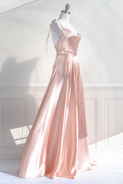 A Line Pink Long Prom Dresses Formal Graduation Party Dress Evening Dress SD1545