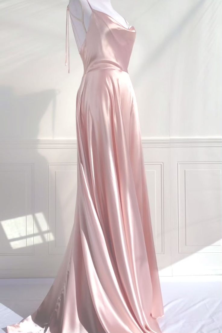 A Line Pink Long Prom Dresses Formal Graduation Party Dress Evening Dress SD1545