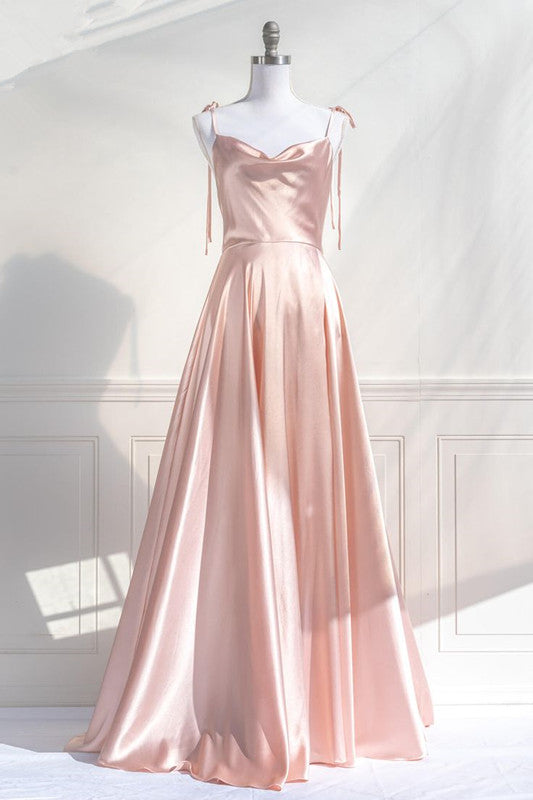 A Line Pink Long Prom Dresses Formal Graduation Party Dress Evening Dress SD1545