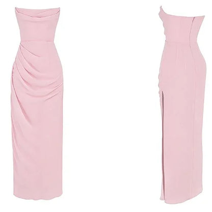 Simple Sweetheart Sleeveless Mermaid Satin Long Evening Prom Dresses SD1587