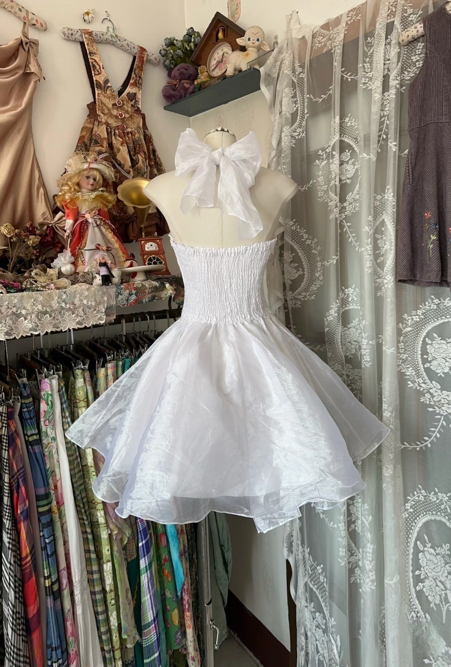 Vintage Fashion Ball Gown White Short Length Homecoing Birthday Dress Prom Dresses SD1889