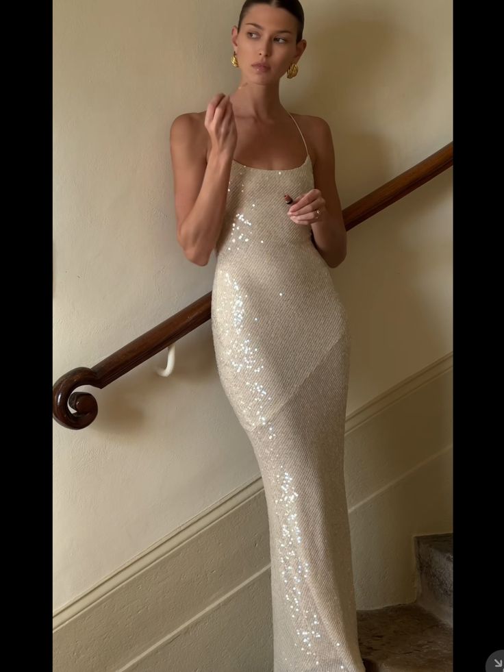 Gorgeous Mermaid Spaghetti Straps Floor-length Sequin Evening Dress Prom Dresses SD2054