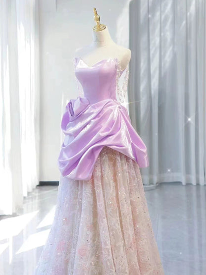 Pretty A-line Sweetheart Lilac Long Prom Dress Evening Dress Formal Dress SD2129