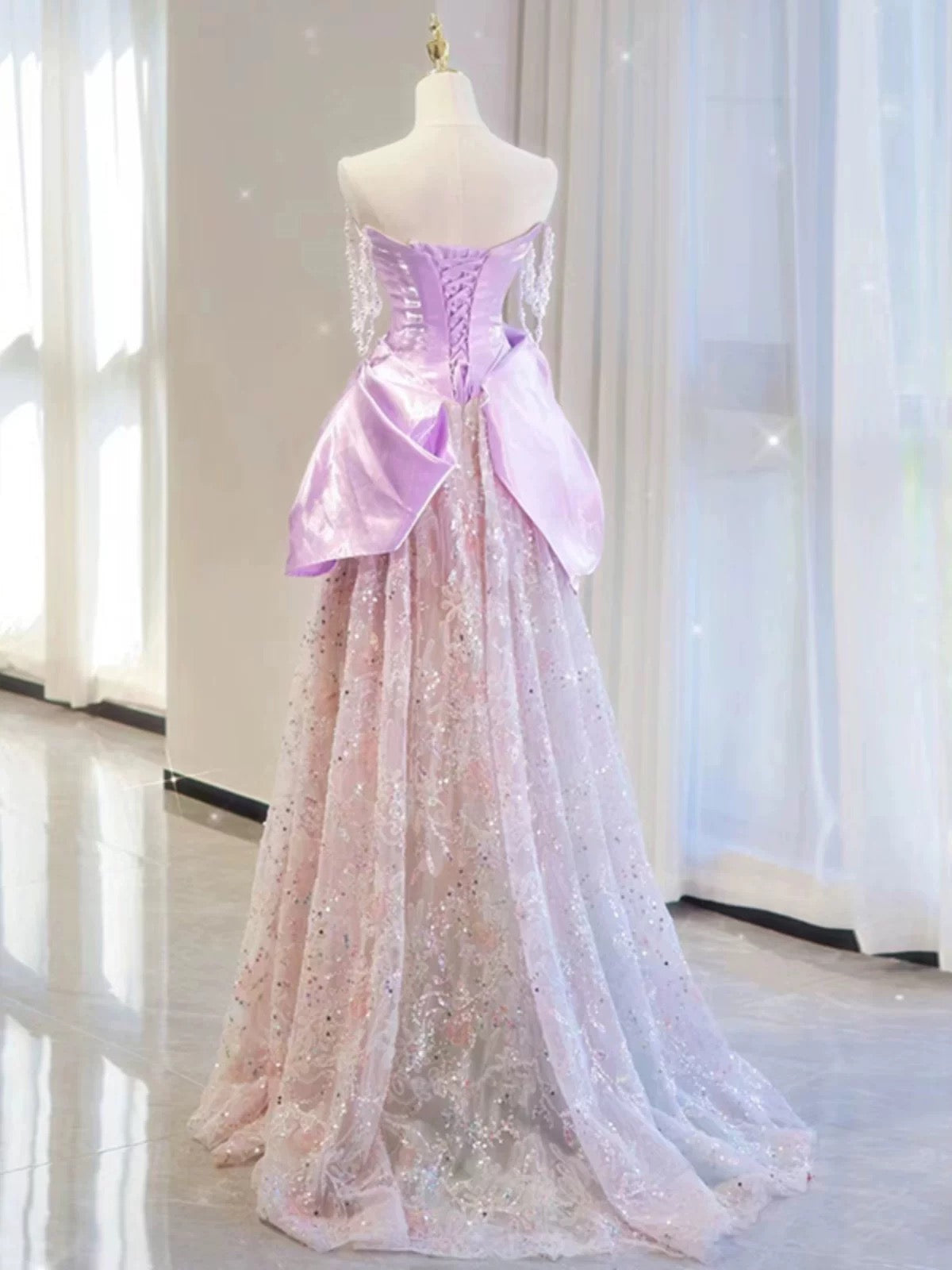 Pretty A-line Sweetheart Lilac Long Prom Dress Evening Dress Formal Dress SD2129