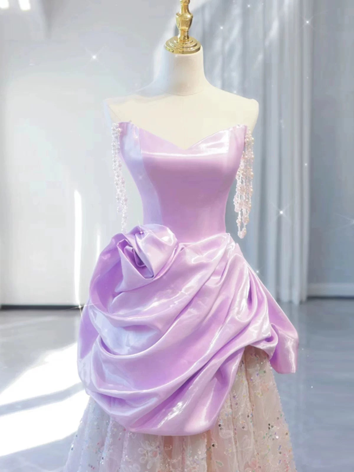 Pretty A-line Sweetheart Lilac Long Prom Dress Evening Dress Formal Dress SD2129