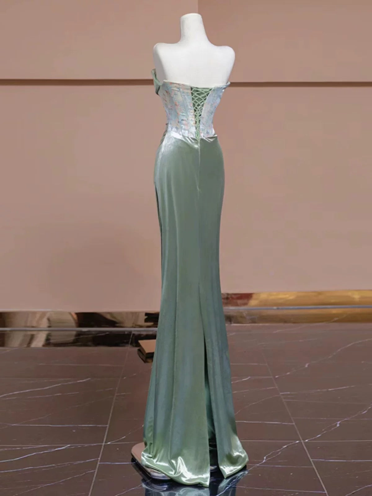 Pretty Mermaid Sweetheart Satin Long Prom Dress Evening Dress Formal Dress SD2133