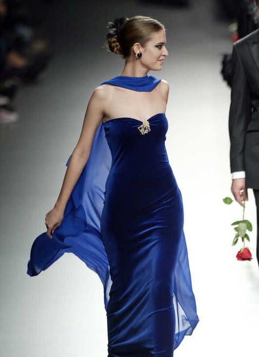 Pretty Mermaid Sweetheart Royal Blue Long Prom Dress Evening Dress Formal Dress SD2151