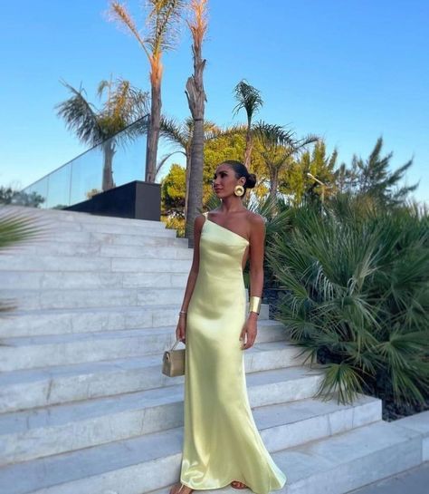 Pretty Sheath One Shoulder Long Yellow Prom Dress Evening Dress Formal Dress SD2159