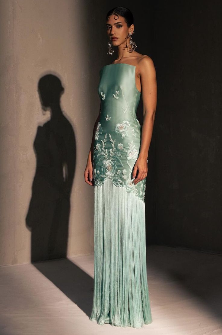 Fancy Mermaid Strapless Neckline Green Satin Long Prom Dress Evening Dress Formal Dress SD2173