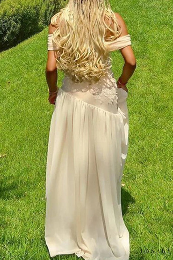 Charming Champagne Off The Shoulder Satin Prom Dress Mermaid Evening Gown Y8202