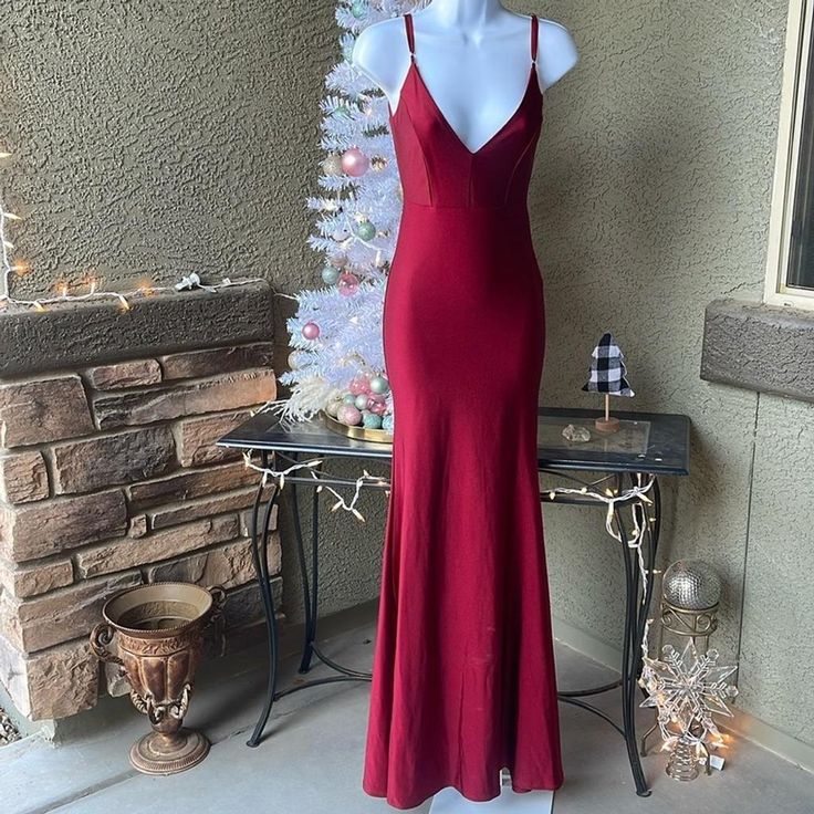 Sexy Mermaid Spaghetti Straps Satin Burgundy Prom Dresses Long Party Dress SD2223