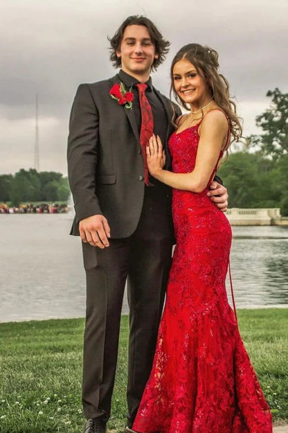 Pretty Mermaid Spaghetti Straps Burgundy Backless Prom Dresses Long Party Dress SD2270