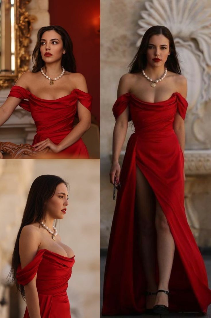 Sexy Mermaid Off The Shoulder Short Sleeves Red Long Prom Dresses Party Dress SD2273