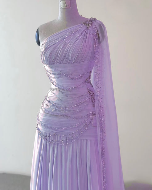 Elegant Straps Sheath Chiffon Formal Prom Dress Pink Ruffles Long Party Dress Y7561