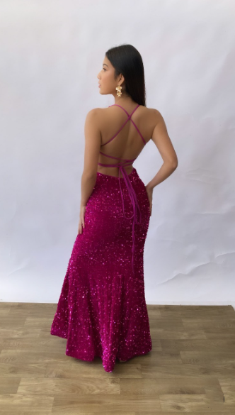 Beautiful Mermaid Spaghetti Straps Backless Sequin Long Party Dresses Prom Dress SD2368