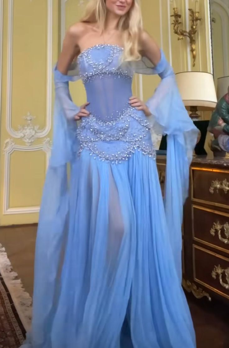 Sexy A Line Off The Shoulder Maxi Long Party Light Blue Chiffon Prom D