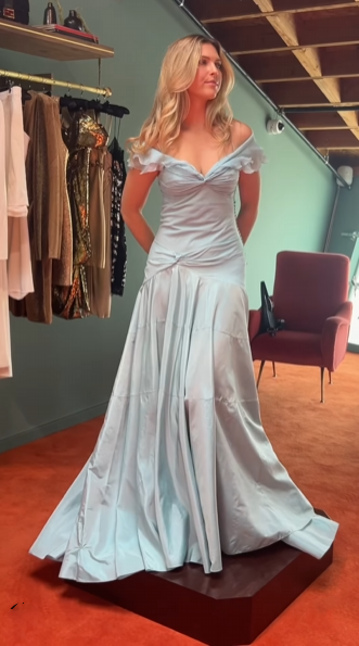 Classy Mermaid Off The Shoulder Light Sky Blue Evening Dress Prom Dresses SD2387
