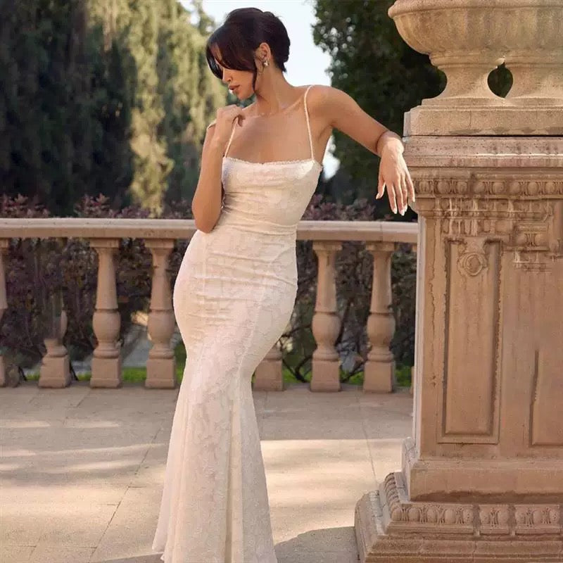 Modest Mermaid Spaghetti Straps Long Prom Dresses Formal Graduation Party Dress Evening Dress SD2461