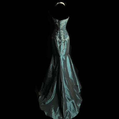 Retro Mermaid Sweetheart Taffeta Long Evening Dress Prom Dresses SD2755