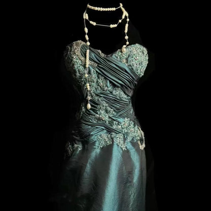 Retro Mermaid Sweetheart Taffeta Long Evening Dress Prom Dresses SD2755