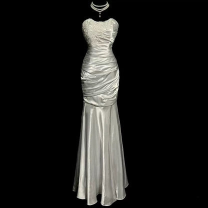 Classy Mermaid Sweetheart Lace Ivory Long Evening Gowns Prom Dress SD2757