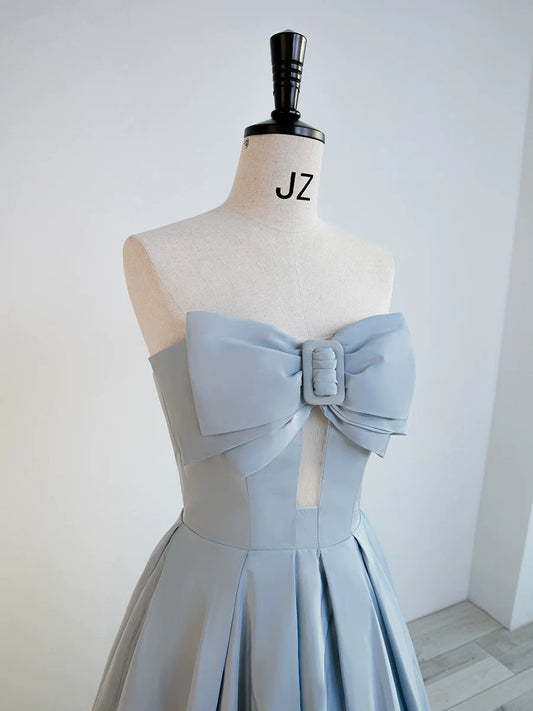 Gorgeous Balll Gown Sweetheart Blue Satin Long Evening Dress Prom Dresses SD2800
