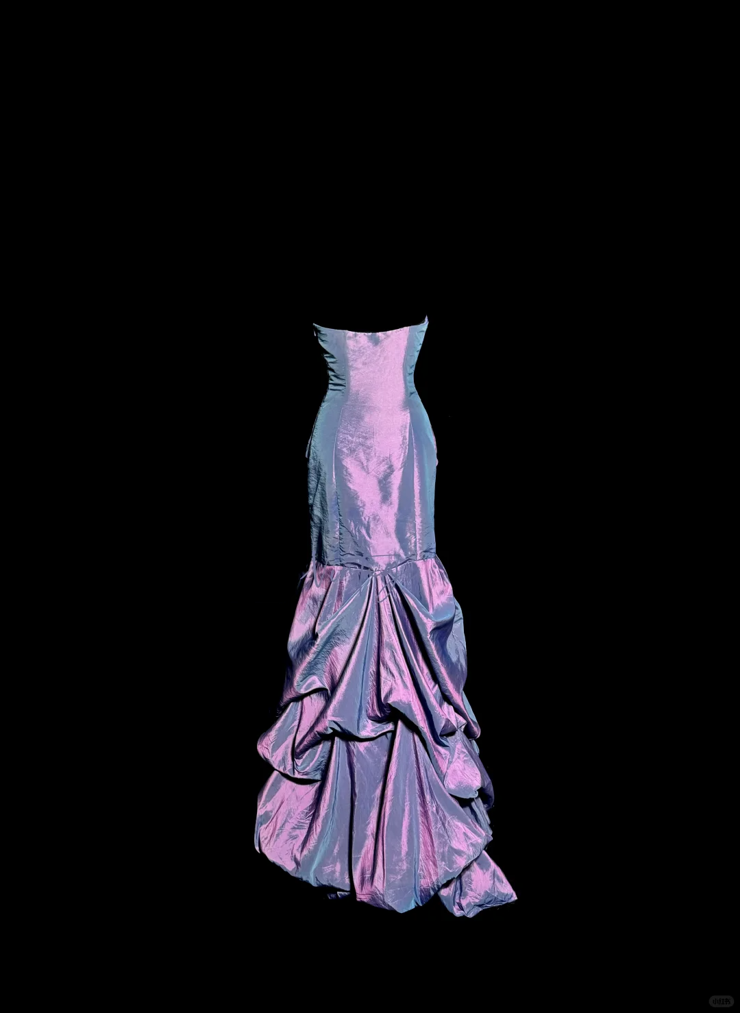 Aesthetic Mermaid Strapless Neckline Grape Taffeta Prom Dress Ruffle Long Party Dress SD2916