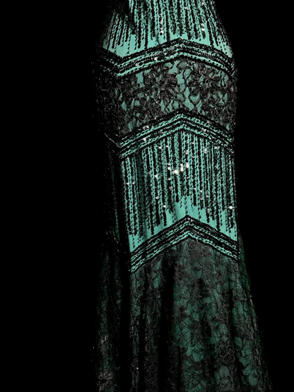 Aesthetic Mermaid Spaghetti Straps Green Prom Dress Long Party Dress SD2919