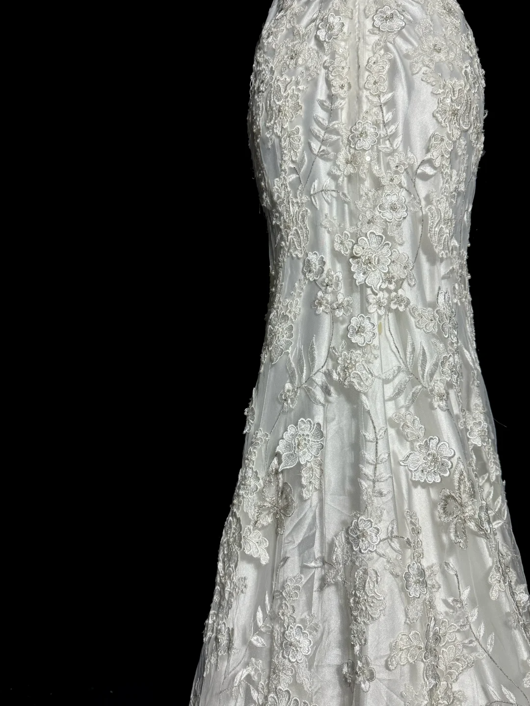 Classy Mermaid V Neckline Lace Ivory Long Wedding Dress Bridal Dresses SD2920