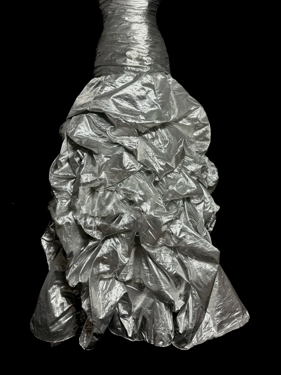 Aesthetic Mermaid Sweetheart Neckline Gray Taffeta Prom Dress Ruffle Long Party Dress SD2922