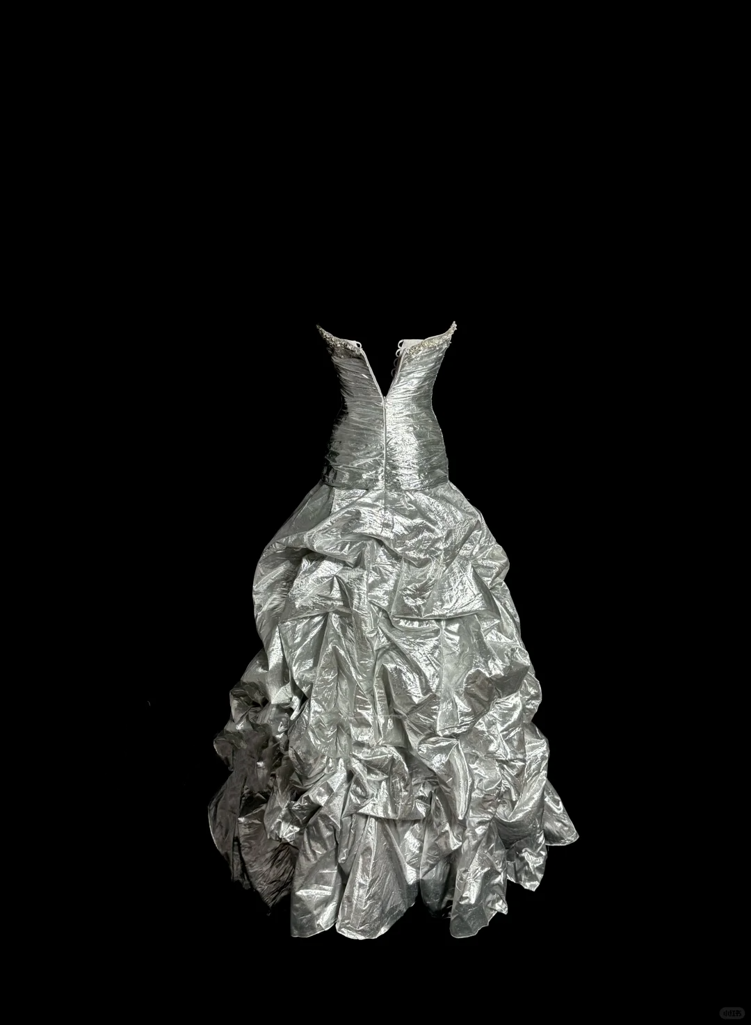 Aesthetic Mermaid Sweetheart Neckline Gray Taffeta Prom Dress Ruffle Long Party Dress SD2922