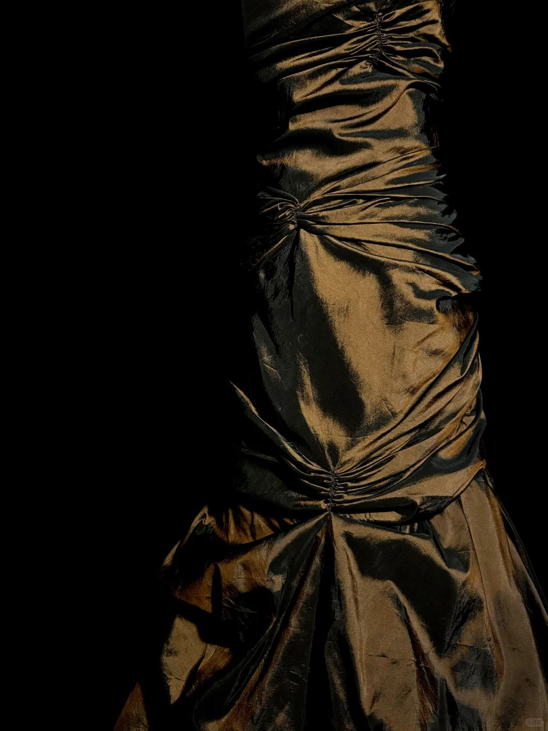 Aesthetic Mermaid Strapless Neckline Brown Taffeta Prom Dress Ruffle Long Party Dress SD2925