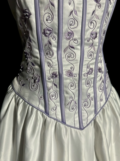 Aesthetic Ball Gown Off The Shoulder White Prom Dress Ruffle Long Party Dress SD2927