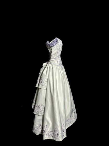 Aesthetic Ball Gown Off The Shoulder White Prom Dress Ruffle Long Party Dress SD2927