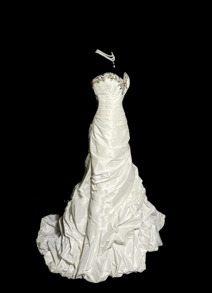 Classy Mermaid Sweetheart Taffeta Ivory Long Wedding Dress Bridal Dresses SD2930