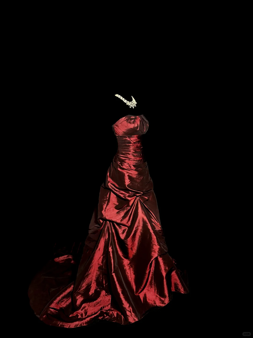 Aesthetic Ball Gown Strapless Burgundy Taffeta Prom Dress Ruffle Long Party Dress SD2942