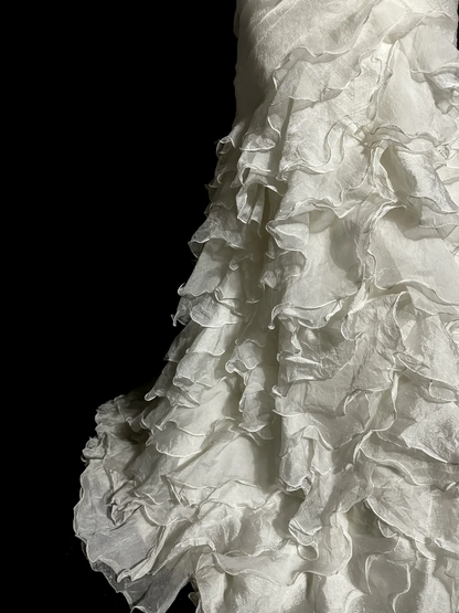 Classy Mermaid Sweetheart Tulle Ivory Long Wedding Dress Bridal Dresses SD2946