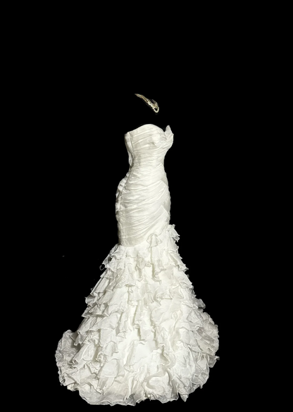 Classy Mermaid Sweetheart Tulle Ivory Long Wedding Dress Bridal Dresses SD2946