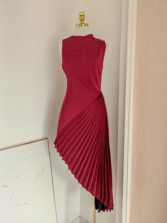 Sexy Sheath Scoop Neckline Burgundy Satin Dinner Party Dresses Birthday Outfits SD391