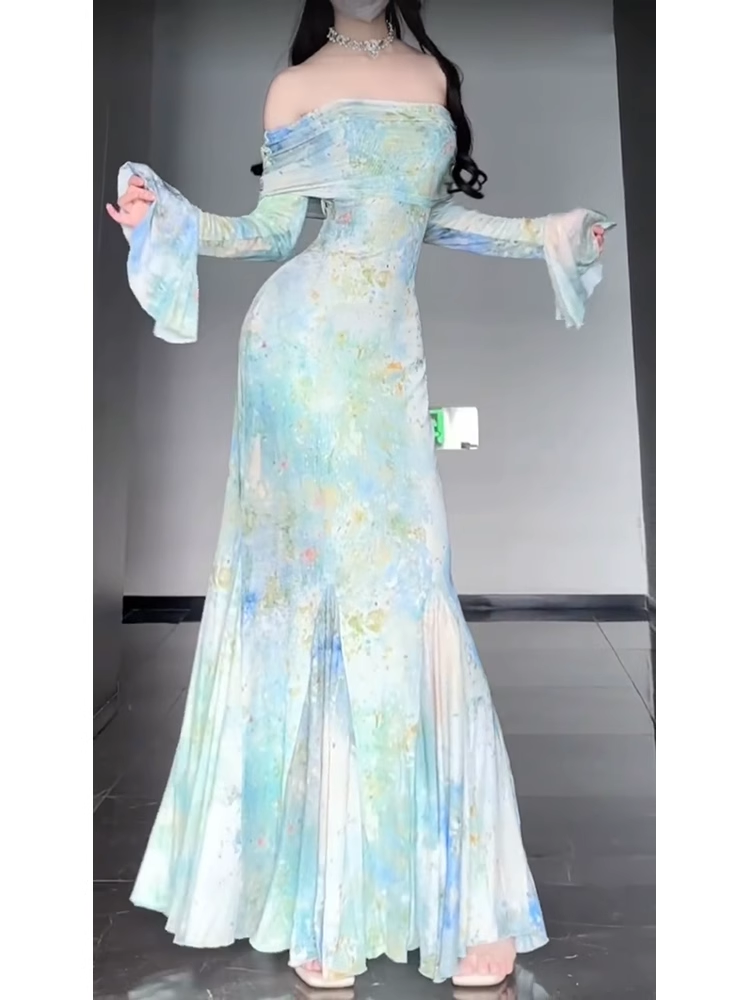 Off the Shoulder Mermaid Club Celebrity Party Dress