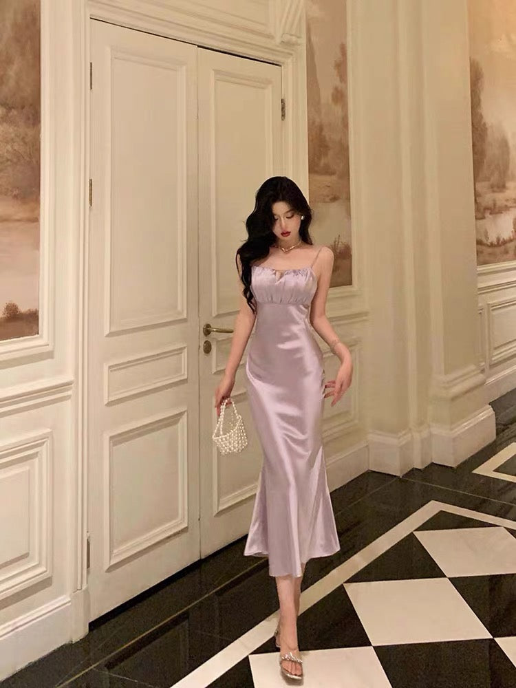 Stunning Mermaid Spaghetti Straps Lilac Date Night Dress Prom Dresses Birthday Outfit SD833