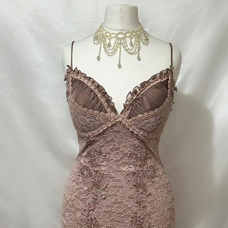 Brown Vintage Lace Beading Pleated Birthday Party Dress Short Homecoming Dress S346
