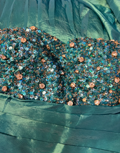 Unique Sweetheart Neck Satin Beaded Mermaid Long Evening Dress Party Gown With Flowers D2188