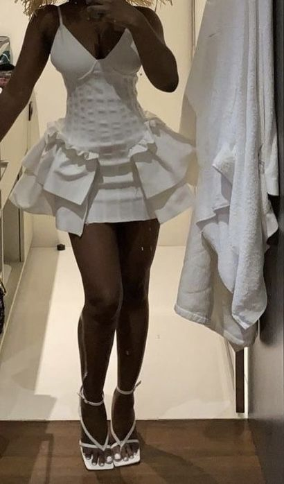 Elegant Spaghetti Straps White V Neck A Line 6th Grade Homecoming Dress Short Party Dress S658