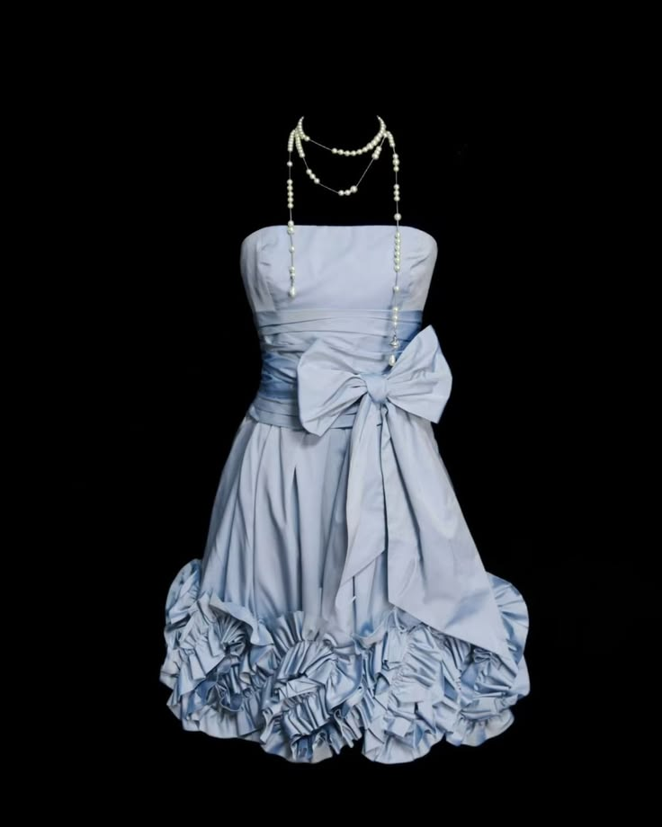 Sweet Strapless Satin Ruched Bow Short Party Dress,Blue Short Graduation Homecoming Dress D4226