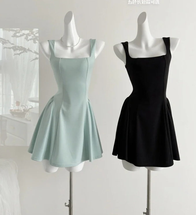 Simple White Square Neckline A Line Homecoming Dress Short Vacation Dress S402