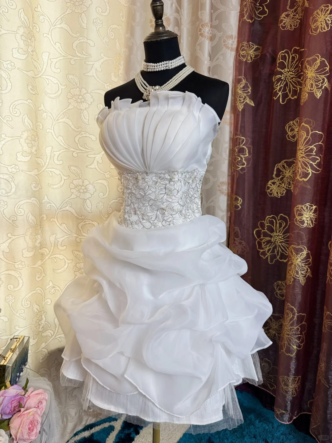 Classy Strapless White Tulle Pleated Sheath Short 19th Birthday Outfits Homecoming Dress D729