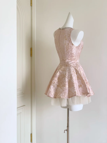 Pretty Pink Sleeveless Satin A Line 15th Birthday Outfits Short Graduation Homecoming Dress D3133