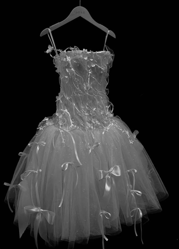 Glamorous Strapless White Tulle Appliques A Line Short Homecoming Dress Birthday Outfits With Bow D5170